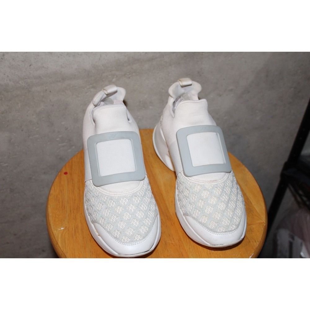 Roger Vivier Women's Slip On Sneakers Cream Buckle EU 35 Italy
